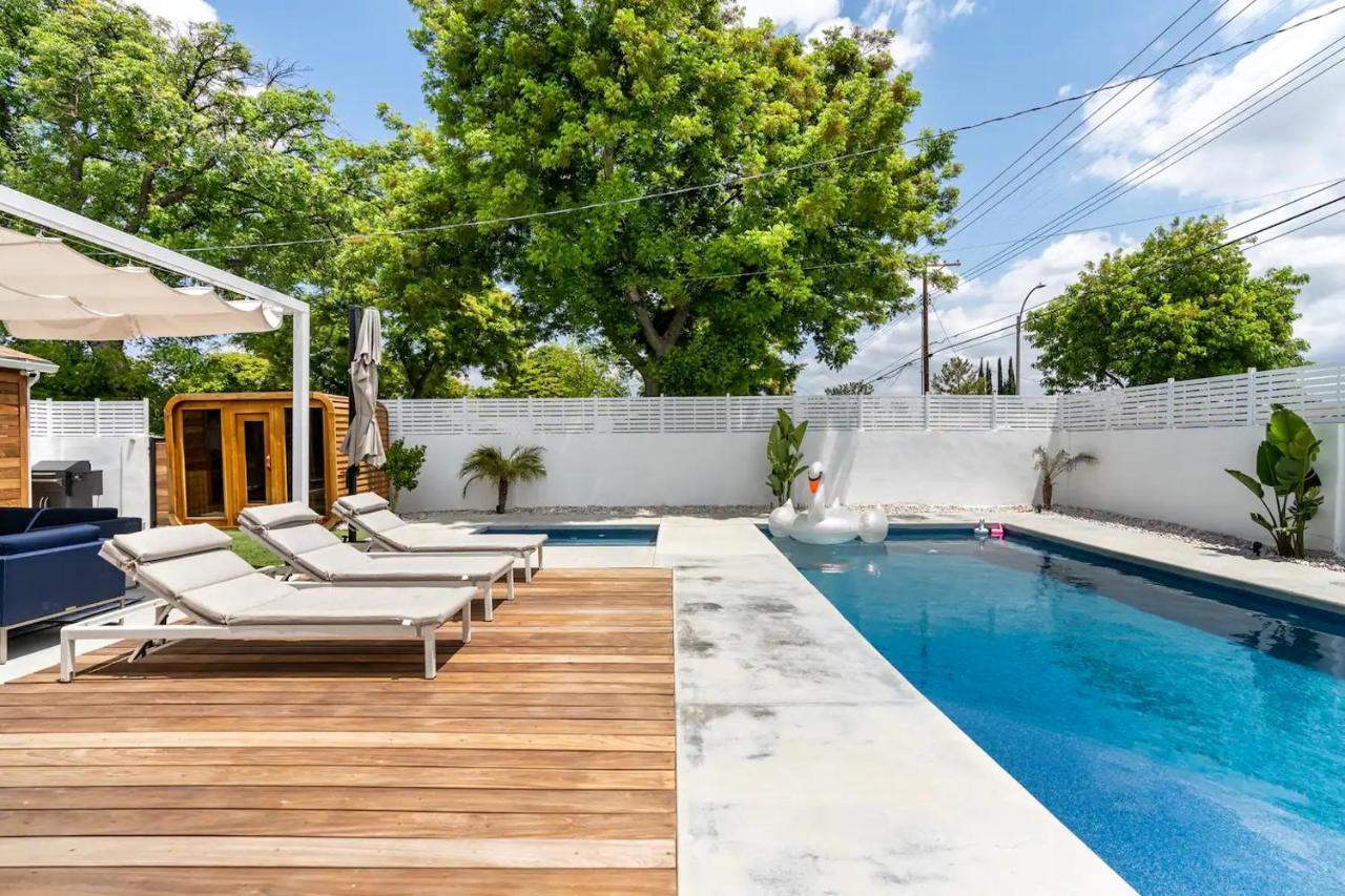 New Luxury Entertaining House With Pool Spa Sauna Tesla Charger Pets Los Angeles Exterior photo